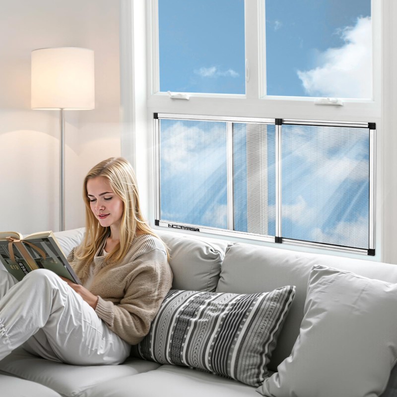 VEVOR Adjustable Window Screen, 15" H x 21" - 40"
