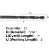 12PCS,5/64",Black Oxide, Twist Drill Bits
