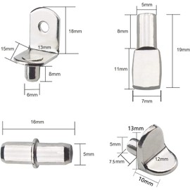 150 Pcs 5 Style Shelf Pins Kit Metal Nickel Shelf Support Pegs L-Shaped Bracket for Furniture Cupboard Closet Bookcase Shelf