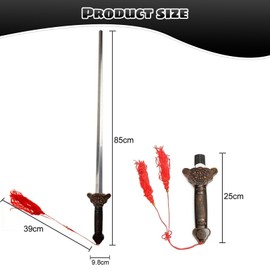 KSVFTB Retractable Sword, Stainless Steel Dull Toy Sword, Red