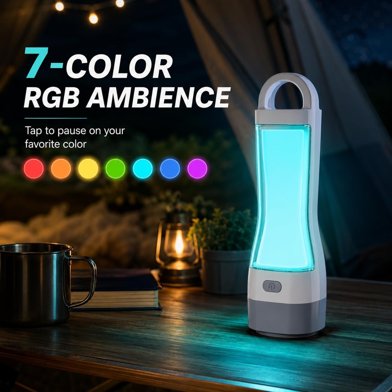 MVIOCS Solar Flashlight Lantern, High Lumens Rechargeable LED RGB Mood