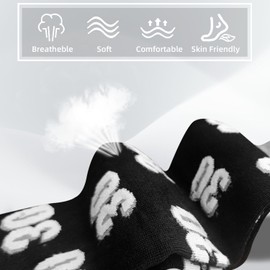 Birthday Socks for Men Women, Novelty Fun Birthday Gift for Dad Mom Wife Husband Crew Cotton Socks Size 7-12 (Black Gray-60th)
