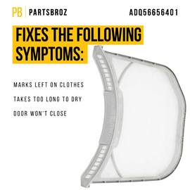 ADQ56656401 LG Dryer Lint Filter Replacement Dlgx3471v Dlex3370w Dlgx3371v Dlex3250w Dlex4270v Dle3170w Dle3500w Dlex3370v Dlex3700v Dlg3501w Dlex3470v Dlex3570v Dlgx3371w Dlgx3571v Dlgx4371k Dle3050w