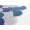 Tenedos Marbella Azul and Bianco Scallop Fishscale Textured Porcelain and