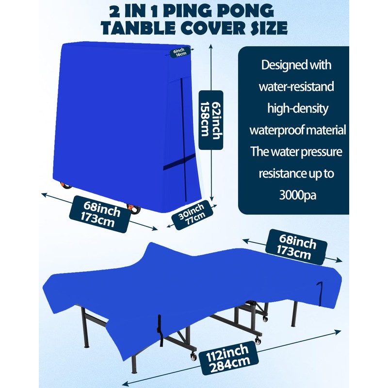 OUTTDID Outdoor Ping Pong Table Cover, 600D Waterproof Sunproof Indoor