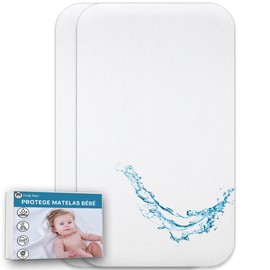Lovely Hippo Cododo 100% Waterproof Mattress Protector - Oeko-Tex - Absorbent and Breathable for Babies - No Treatment and Waterproof (50 x 83 cm (Set of 2)