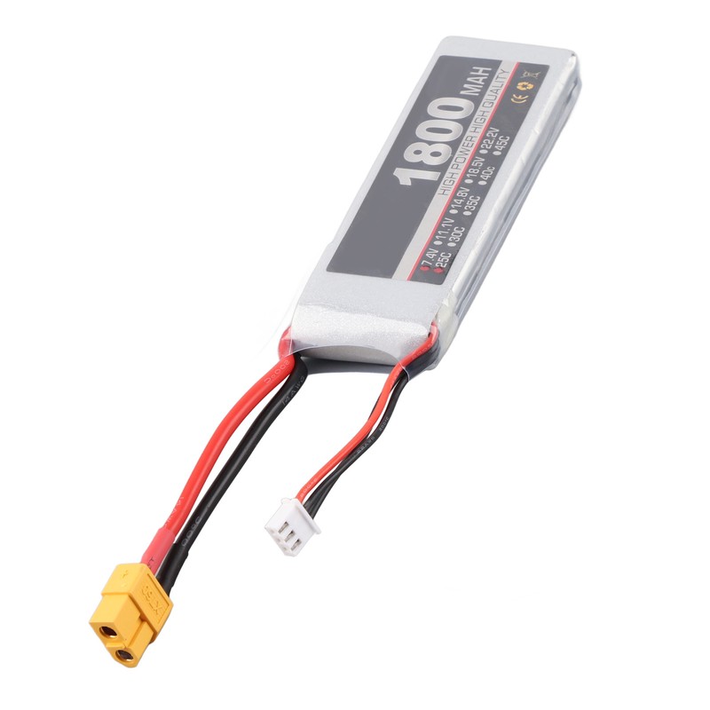RC LiPo Battery 7.4V 2S 1800mAh 25C Rechargeable Lithium Polymer