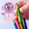 Spaceman Pencil Sharpeners Cartoon Cute Safe Flexible Electric Pencil Sharpener