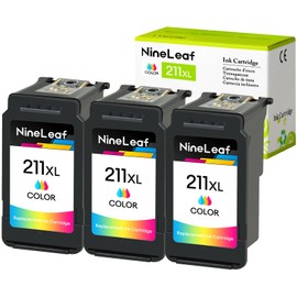 NineLeaf Remanufactured Ink Cartridge Replacement Compatible for Canon CL-211XL CL211XL CL 211XL 2975B001 PIXMA MP495 IP2700 MP490 MP480 MP280 MX330 MX340 XM410 MX420 MX350 Printer (Tri-Color,3 Pack)