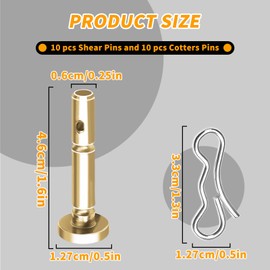 Shear Pins, 10 Pcs Shear Pins and 10 Pcs Cotters Pins, Shear Pin Kit for 738-04124A and 714-04040 Replacement, Compatible with MTD Craftsman Cub Cadet Troy-Bilt