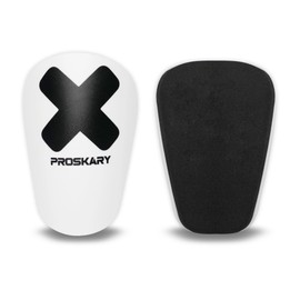 Proskary Mini Shin Pads Football - 12 x 8 cm - Pack of 2 - Small Shin Pads - Mini Shin Pads (White)