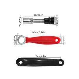 CHENKEE 170 mm Bicycle Crank Arm Universal 170 mm Crank Left Crank Single Pedal Crank Arm Bicycle Crank Replacement with Crank Tool Set for MTB Road Mountain Bicycle