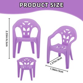 16Pcs Miniature Multicolor Plastic Chairs,Mini Dollhouse Chairs Furniture Set for Tiny Dollhouse Decor Mini House Accessories Gardening Scene Ornaments