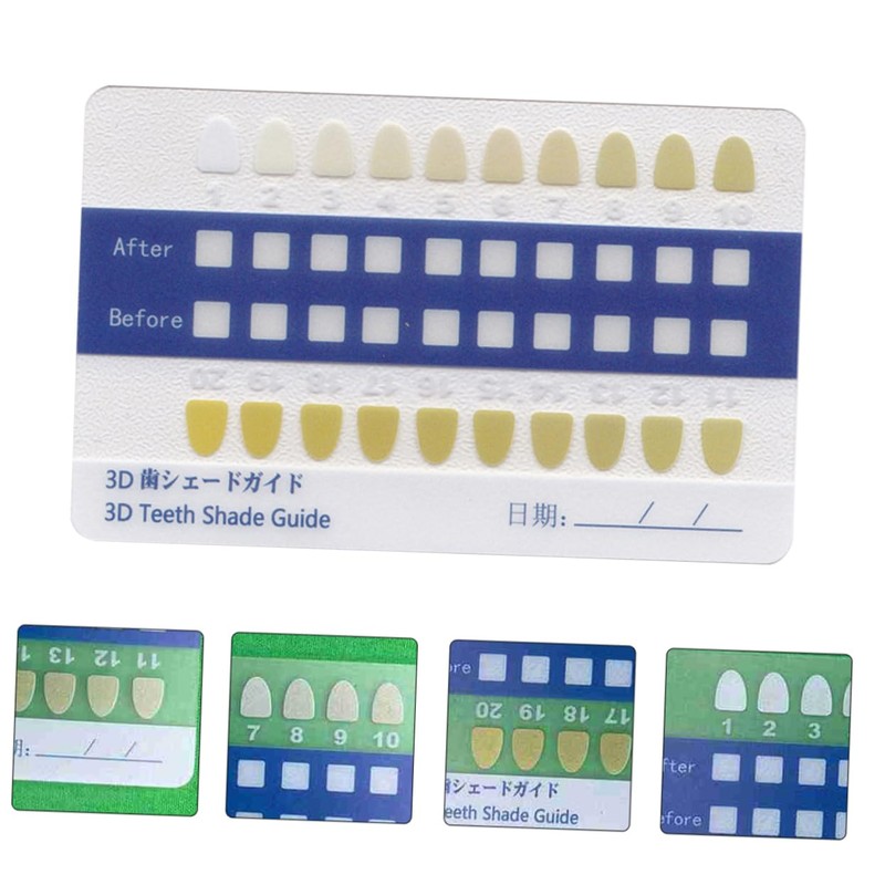 Beavorty 2 Sets 20pcs Tooth Shade Chart Teeth Colour Shade