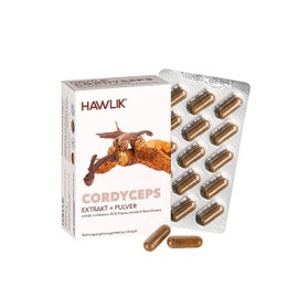 HAWLIK Cordyceps Extract + Powder Capsules (60 Capsules)