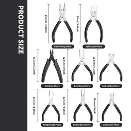 YEUIKERR 8 Pcs Professional Jewelry Making Tools Kit, Micro Jewelry Pliers Tools Set, Jewelry Making Pliers Set for DIY Crafting