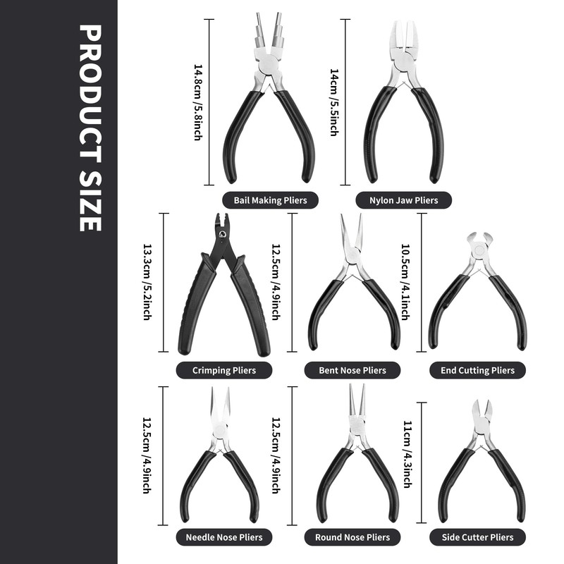 YEUIKERR 8 Pcs Professional Jewelry Making Tools Kit, Micro Jewelry