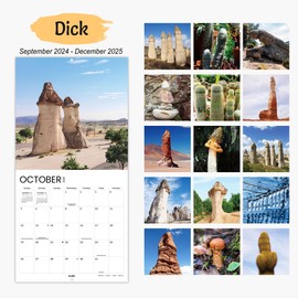 SUNEE 2024-2025 Wall Calendar Funny Gag Gifts -16 Monthly Calendar Sep. 2024 - Dec. 2025, 2025 Wall Calendar 12x12, Funny Wall Art Calendar for Prank, 12" x 24" (Open) Funny Gift White Elephant