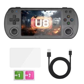 U8 Retro Handheld Game Controller - 64-Bit Processor, 4.0" HD Screen, Extended Battery Life, USB, Portable Gaming Console for Long Sessions - Color: black