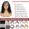 mcriley Headband Wig Short Wavy Bob Wigs for Black Women