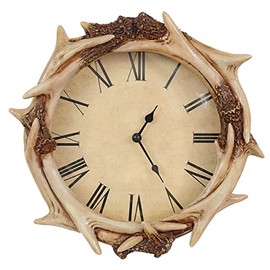 BLACK FOREST DECOR Faux Antler Wall Clock