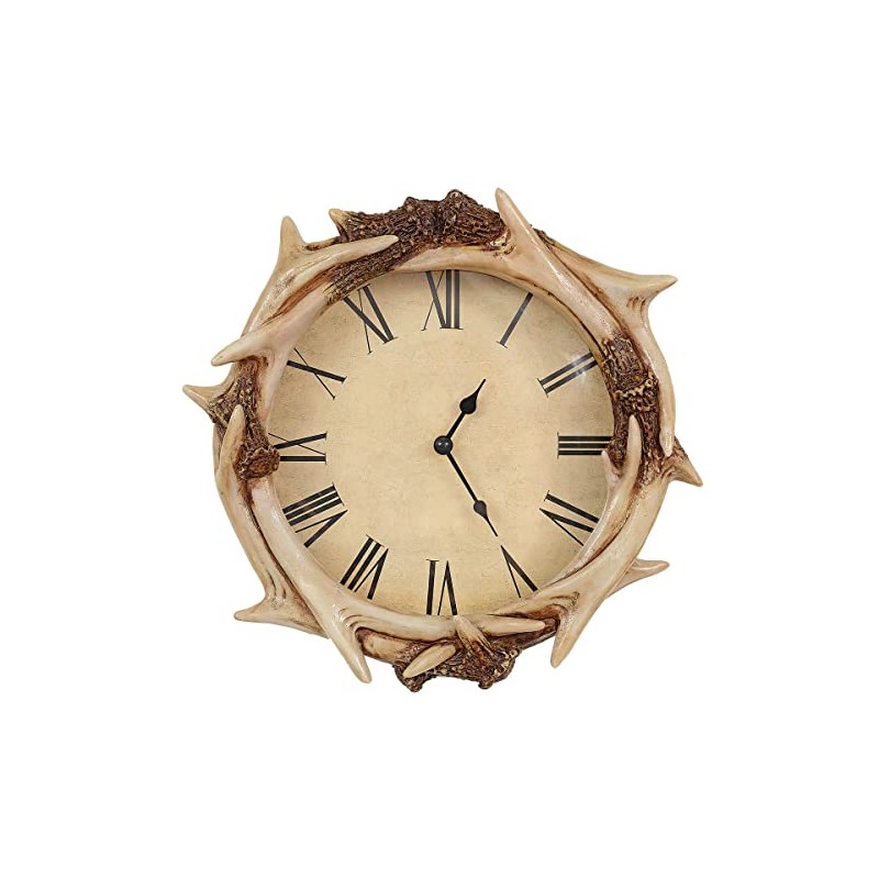 BLACK FOREST DECOR Faux Antler Wall Clock