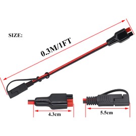 HCFeng 12AWG SAE to an-der-Son Cable Solar to SAE Extension Adapter with 1 SAE Polarity Reverse Solar Power Connector Kits for Go-al/Ze-ro Ye-ti/Su-ao-ki/Solar Generator [1Ft/30cm]