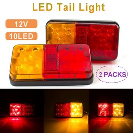 2Pcs 12V 10LED Car Tail Light Trailer Caravan Truck Indicator Lamp