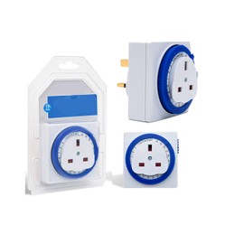24 Hour Segment Timer Switch, Programmable On/Off Function, UK Mains 3-pin Plug - White