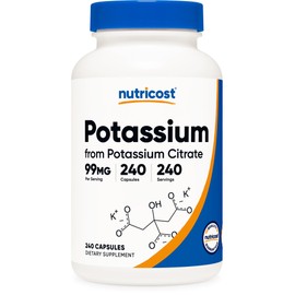 Nutricost Nutricost Potassium Citrate 99mg, 240 Capsules - Gluten Free, Non-GMO