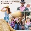 Tranqun 24 Pcs Large Head Bandana Men Paisley Cowboy Bandanas