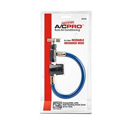 A/C Pro Certified Car Air Conditioner Refrigerant Recharge Kit, AC Recharge Kit Compatible with Self Sealing Valve Cans of R-134A, Includes Hose and Can Tap Dispenser, 8 In, A/C Pro