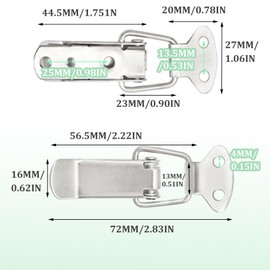 CEEYSEE 10PCS Spring Loaded Toggle Latch Hasp 72mm Duck Billed Buckles Catch Clamp Clip Stainless Steel Tension Clasp for Case, Drawer, Cabinet and Lockers (YZK)