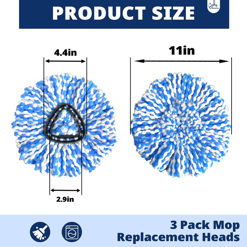 Mop Head Replacement, 6 Pack Spin Mop Refill Replace Head
