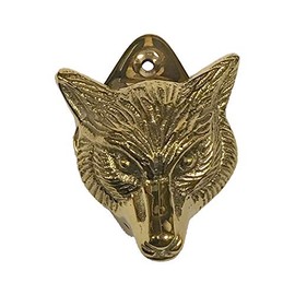 Schooner Bay Co. 2.5" Solid Textured Polished Brass Fox Head Door Knocker