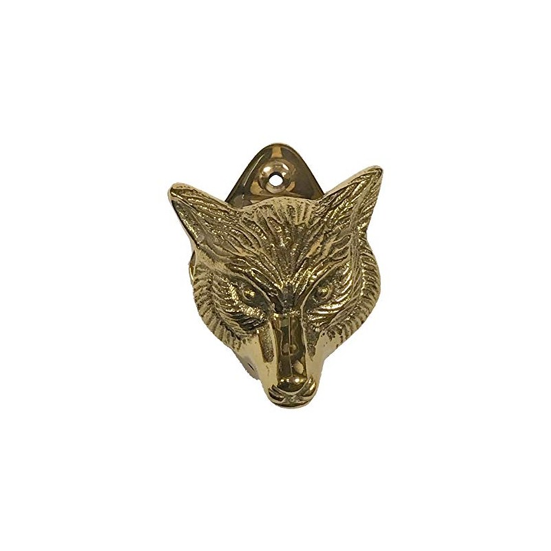 Schooner Bay Co. 2.5" Solid Textured Polished Brass Fox Head