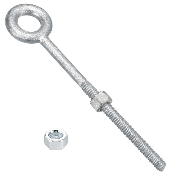METALLIXITY Eye Bolt with Nuts (1/4"x4") 2Set, Zinc-Plated Carbon Steel