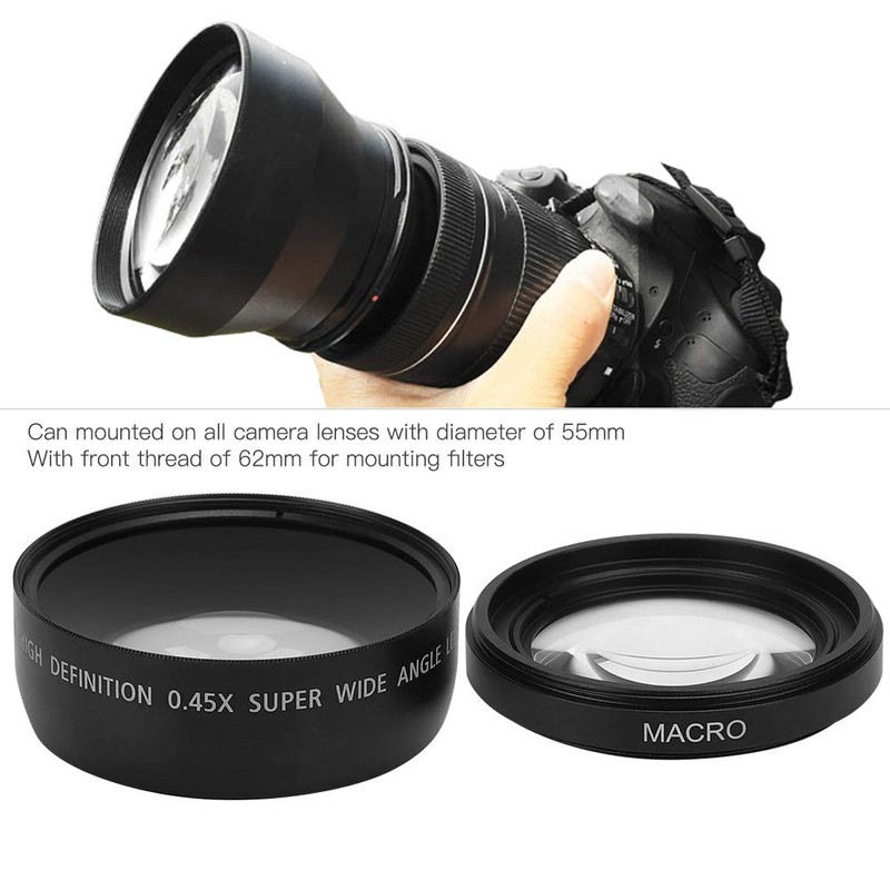 VBESTLIFE 55 mm 0.45X Wide Angle Macro Lens, 55 mm