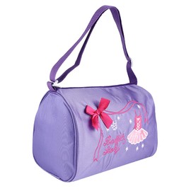 DUPELEC Cute Ballet Dance Bag for Girls, Girls Dance Bag with Key Chain Gym Travel Duffle Bag for Girls Tutu Dress Bag Dance Ballet Swim Bag Backpack Embroidered Tote (purple)