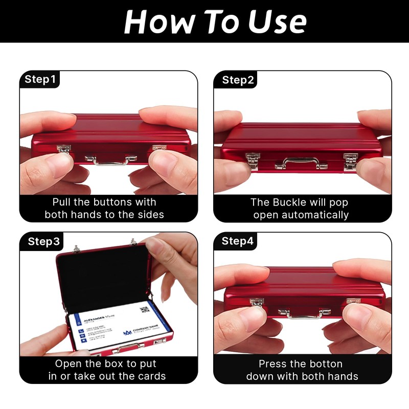 WINKIO Aluminium Money Case with Snap Closure Cheque Gift for