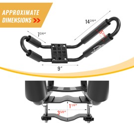 AA-Racks 2 Pair J-Bar Rack for Kayak Carrier Canoe Boat Paddle Board Surfboard Roof Top Mount on Car SUV Truck Crossbar with 16 Ft Ratchet Lashing Straps