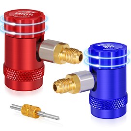 R1234yf Adapter, Adjustable 1234yf Adapter, High/Low Pressure Side R1234yf Quick Couplers, R1234yf Manifold Gauge Adapters, R1234yf Refrigerant Adapter for Car AC R1234yf System Evacuation Recharging