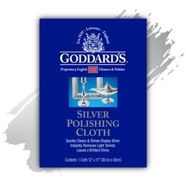 Goddard's Silver Polishing Cloth for Jewelry, Remove Tarnish on Plated or Sterling Silver, Gold, Antiques, and Leaves Tarnish Protection, 1 Cloth