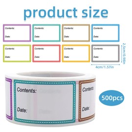 Pack of 500 Freezer Labels for Labelling, Freezer Labels, Removable Without Residue, Food Freezer Labels, Small Handmade Stickers, Jam Labels, Blank Labels Bag (25 x 40 mm)