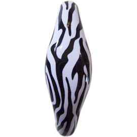 Set of 2 Zebra Animal Print Ceramic Cabinet Drawer Pull Handles