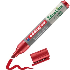 edding 29 Ecoline whiteboard marker - red - 1 whiteboard pen - chisel tip 1-5 mm - whiteboard pen dry wipe - for whiteboards, flipcharts, pinboards, memo boards - sketchnotes - refillable