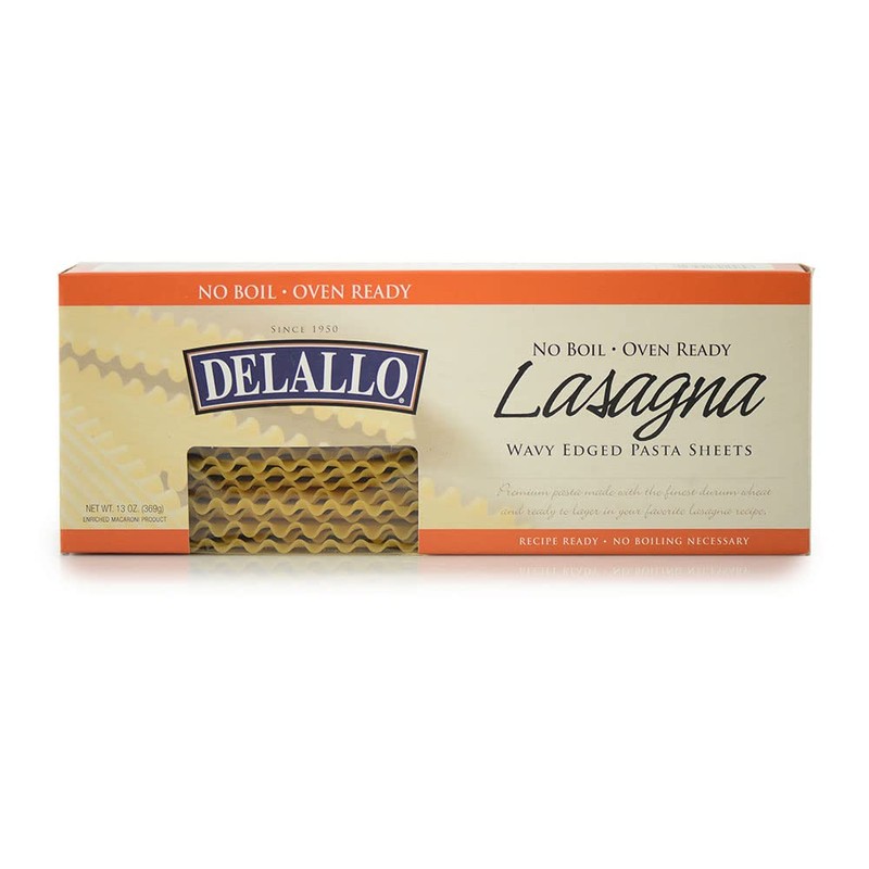 DeLallo No-Boil Lasagna Sheets, 13.2oz Box, Oven Ready, Made with