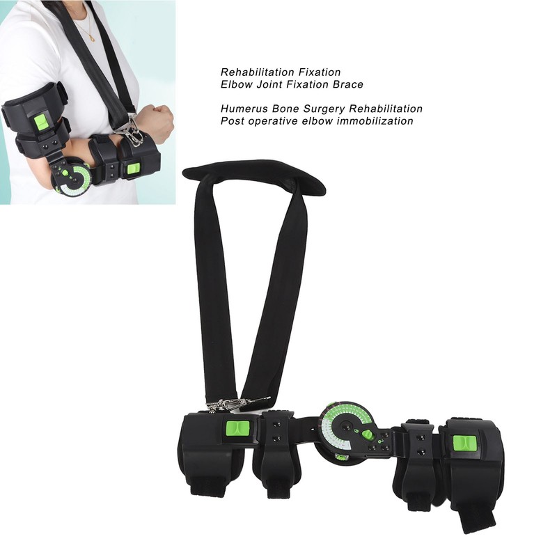 Adjustable Hinged Elbow Brace with Strap Sling Rehabilitation Support Corrective