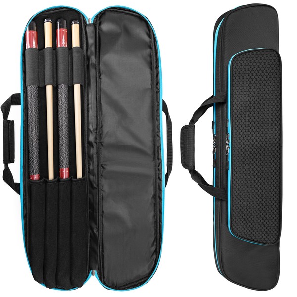 GOBUROS 2x2 Pool Cue Case Holds 2 Butts and 2