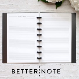 BetterNote Notes Refill Pages for Disc Notebooks, fits Happy Planner, Levenger Circa, TUL, Staples Arc, InkWell Press, Talia (Classic- 25 Sheets, 8-Disc, 5.5"x8.5")